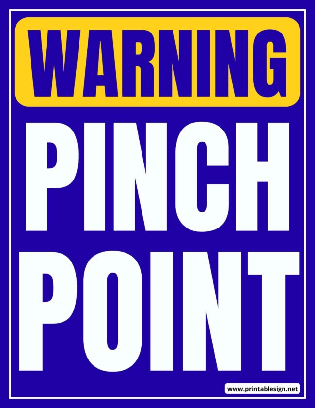 Pinch Point Warning Sign
