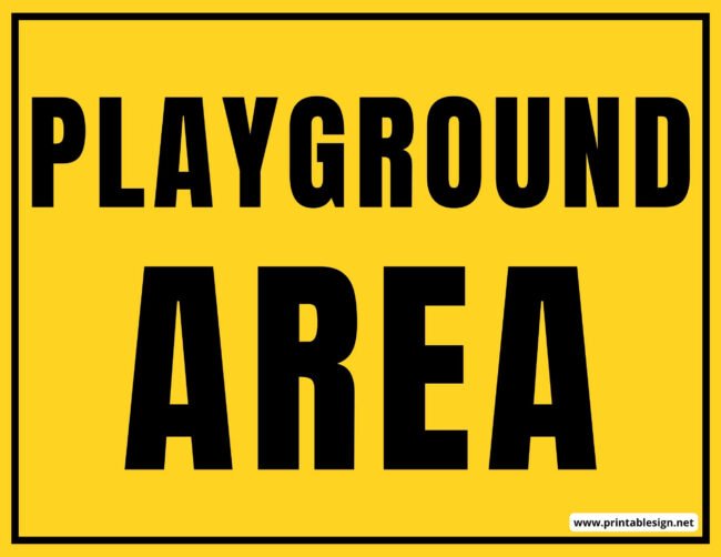 Playground Area Sign