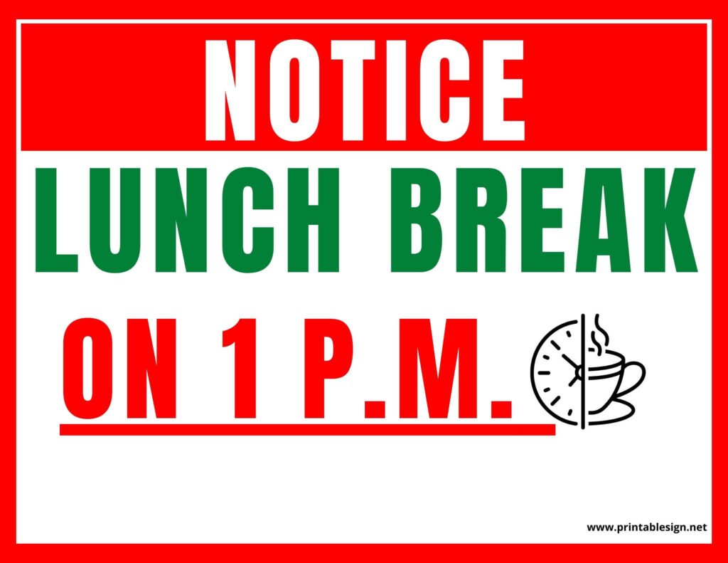 Lunch Break Sign Pack 15