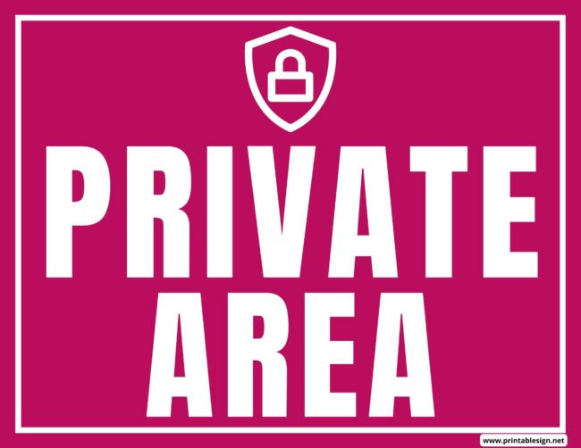 Private Area Sign