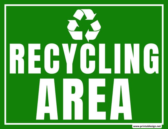 Recycling Area Sign