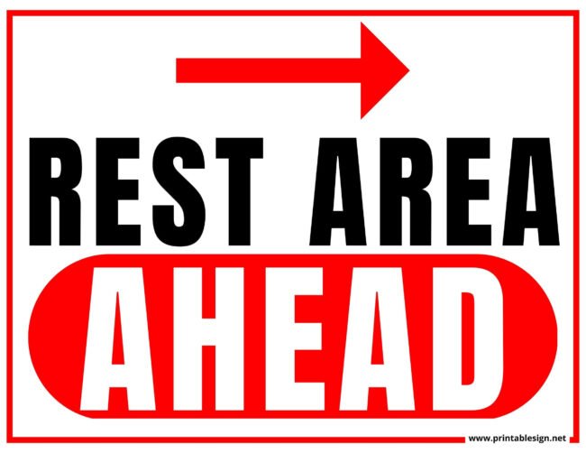 Rest Area Ahead Sign