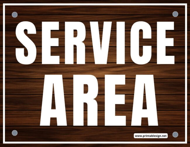 Service Area Sign