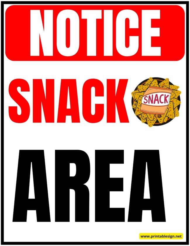 Snack Area Sign