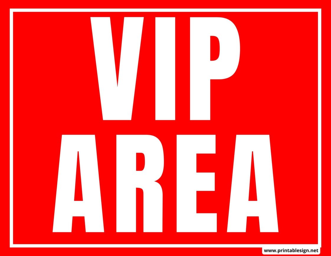 VIP Area Sign | FREE Download