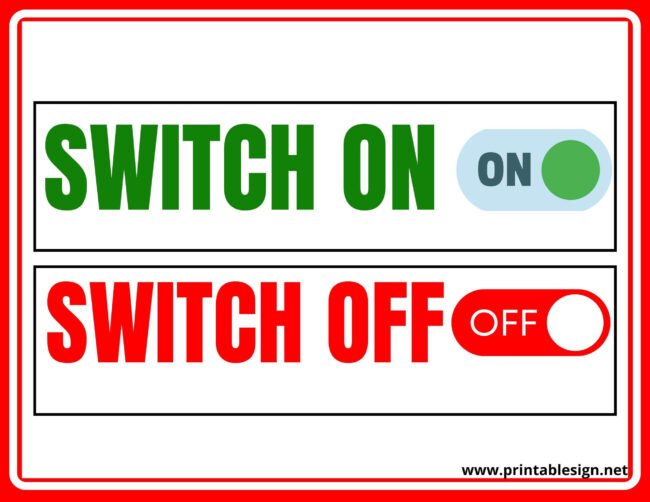 Switch On Off Sign