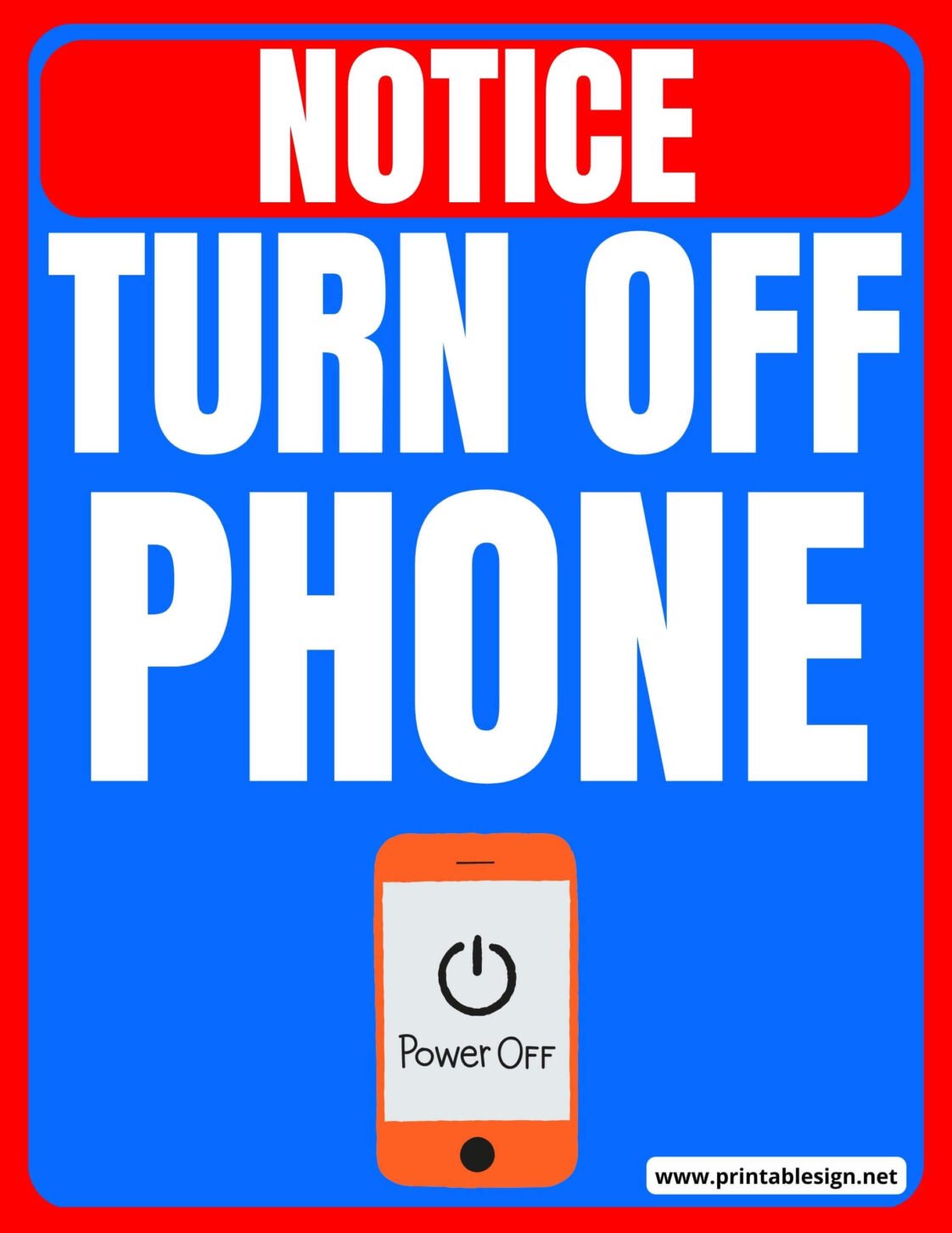Turn Off Phone Sign FREE Download
