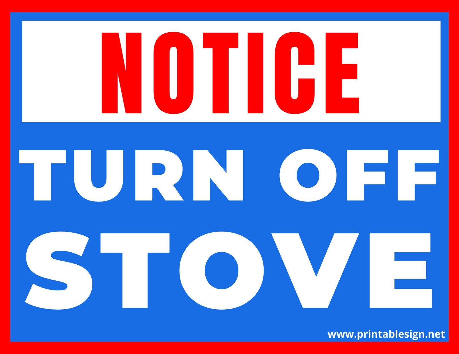 Turn Off Stove Sign FREE Download