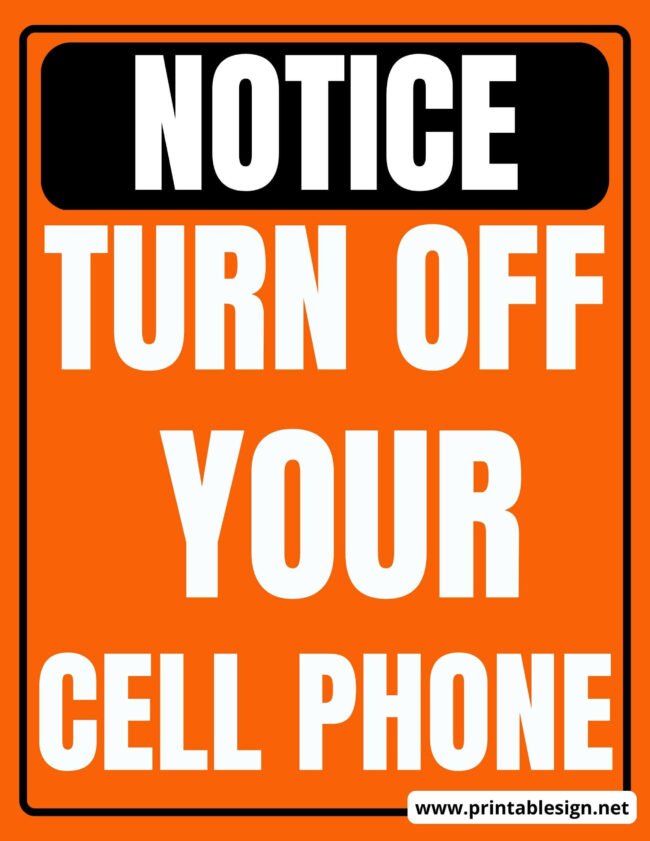 Turn Off Your Cell Phone Sign