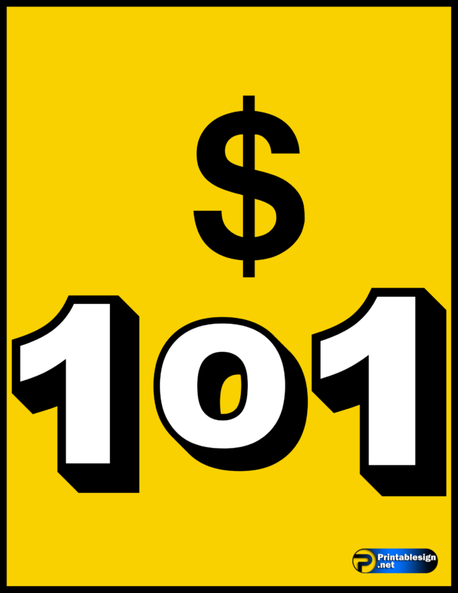 $ 101 Sign
