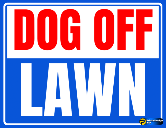 Dog Off Lawn Sign