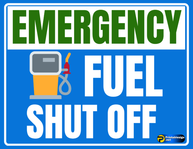 Emergency Fuel Shut Off Sign