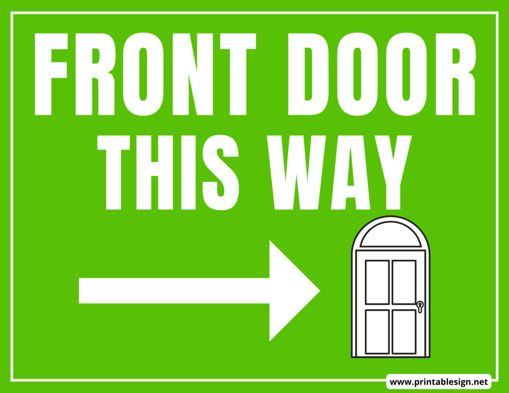 Front Door This Way Sign | FREE Download