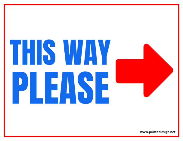 This Way Please Sign | FREE Download
