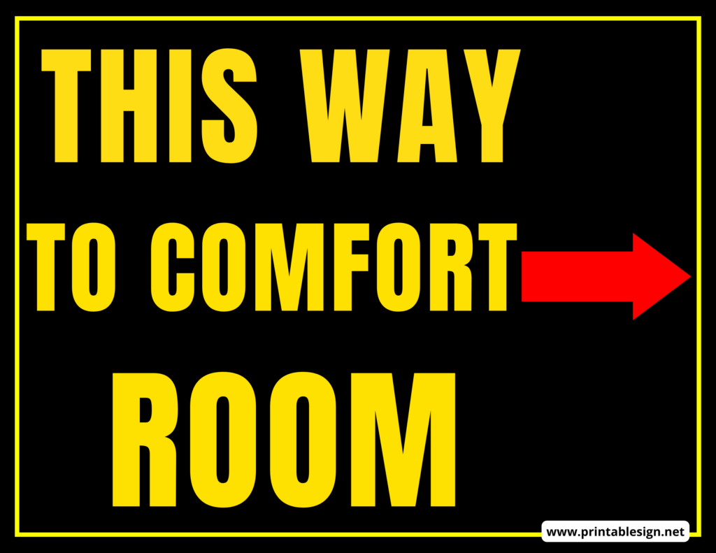 This Way To Comfort Room Signage | FREE Download