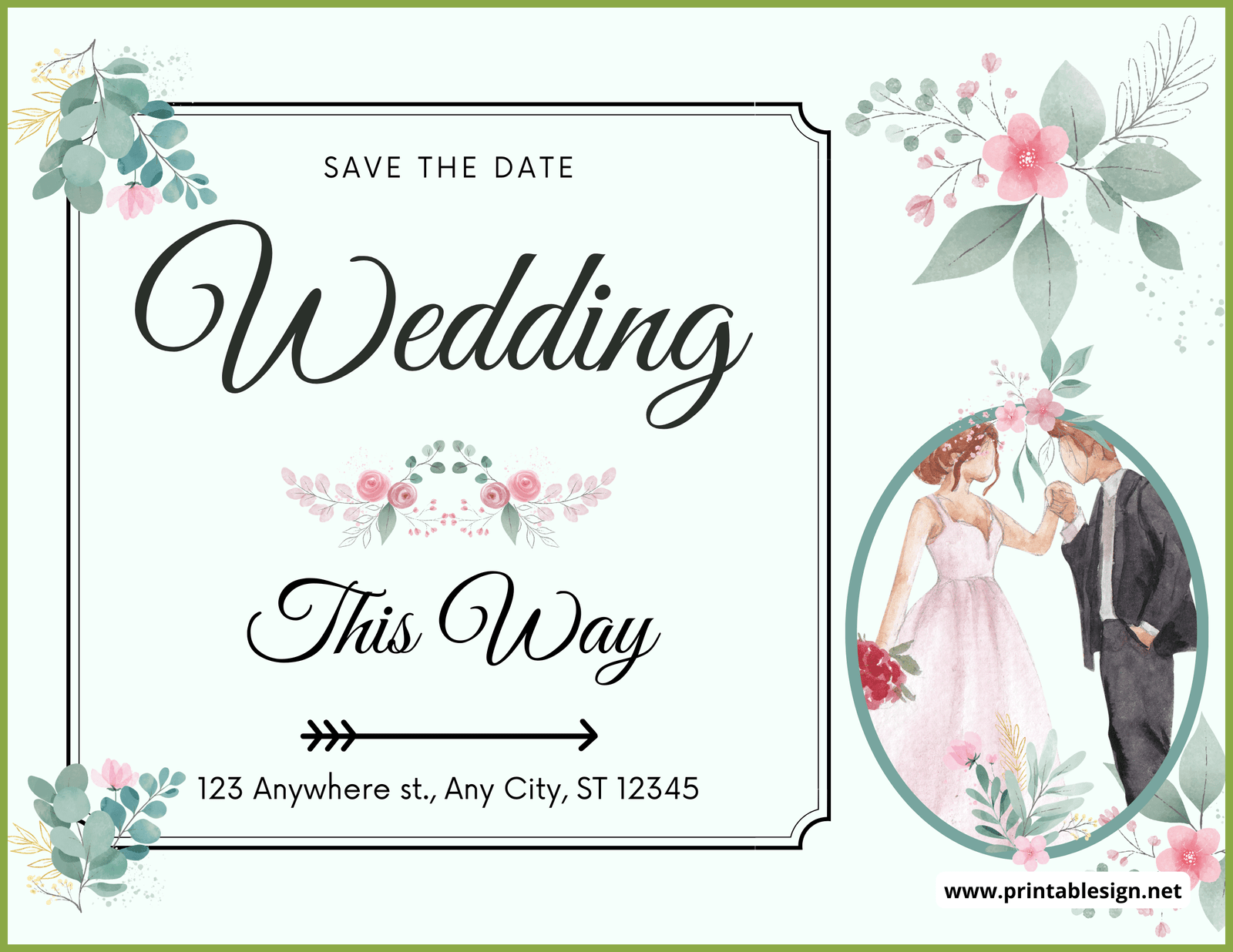 Wedding This Way Sign | FREE Download