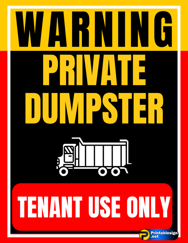 Private Dumpster Sign